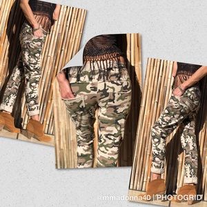 NEW SEDUZIONE Camouflage 5 Pocket Fleece Lounge Sweat Pants OS
